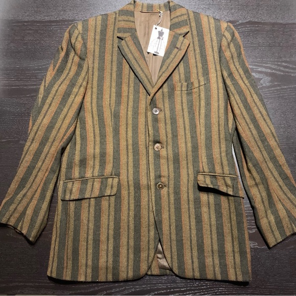 Vintage Wool & Cashmere Striped Sport Coat